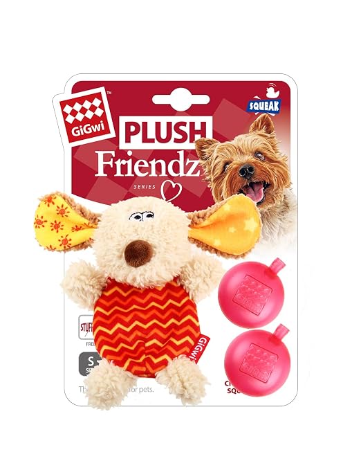 GIGWI PLUSH FRIENDZ WTH REFILLABLE SQUEAKER GREEN FROG