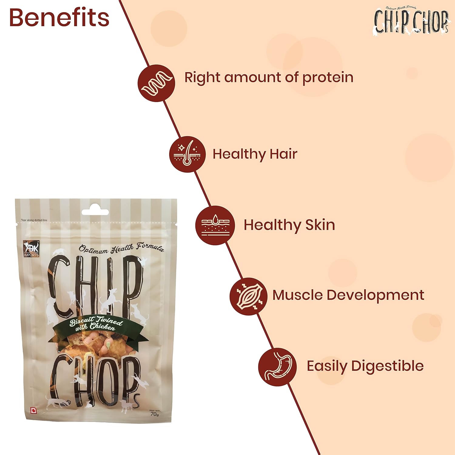 CHIP CHOP BISCUIT TWINED WITH CHICKEN 70G