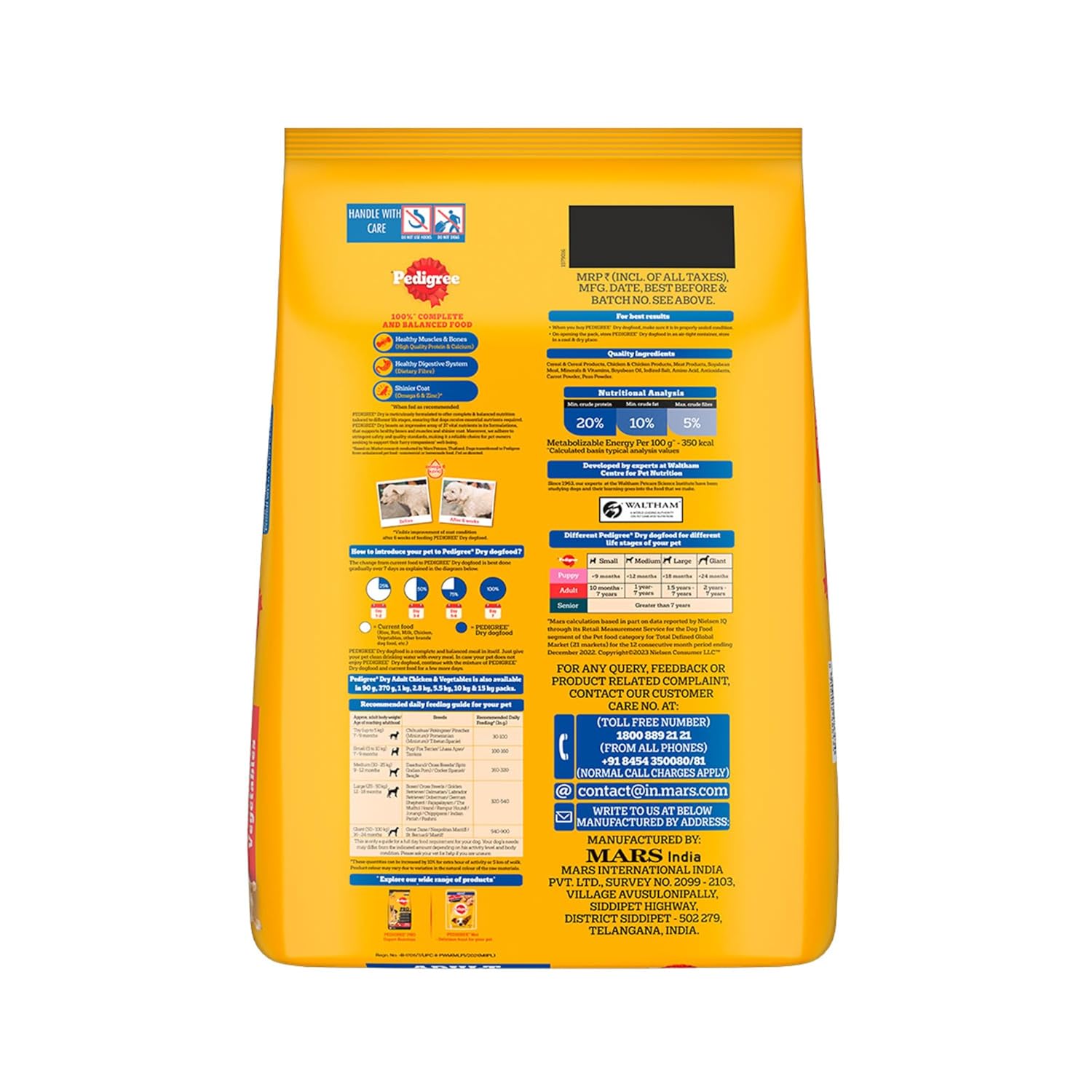 PEDIGREE ADULT CHICKEN AND VEG 20KG