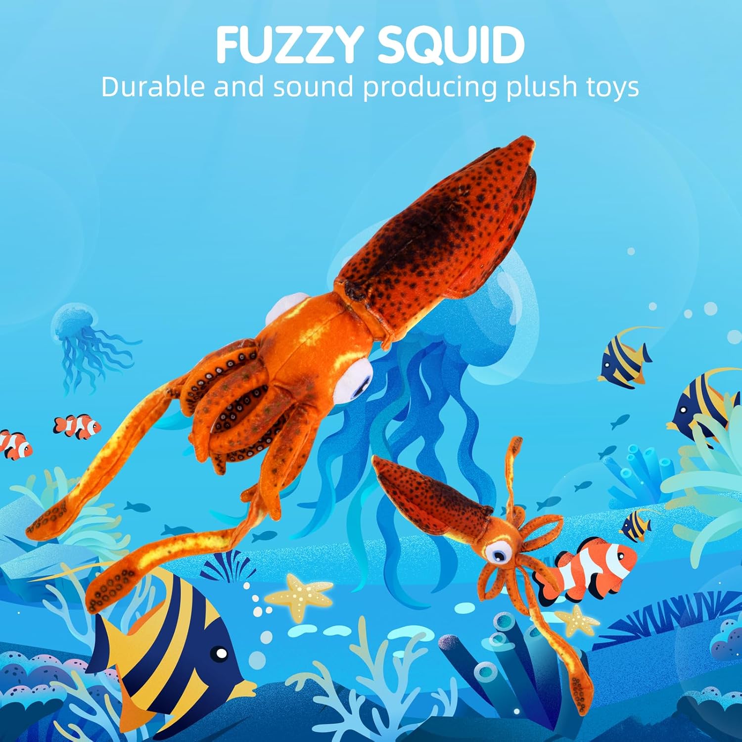 FOFOS DURABLE DOG CHEW TOY CUTTLEFISH