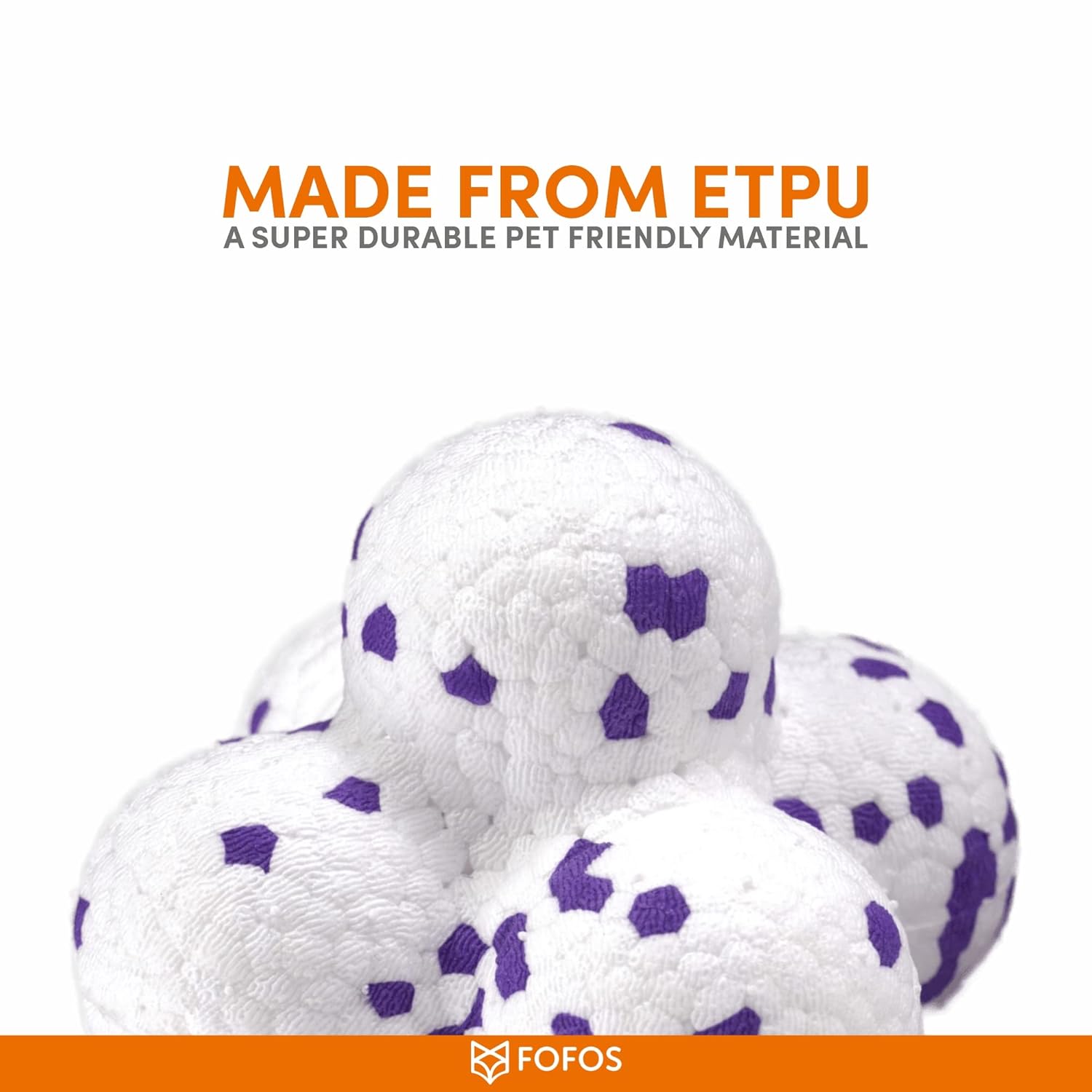 BARKBUTLER FOFOS SUPER BOUNCE BALL S WHITE PURPLE