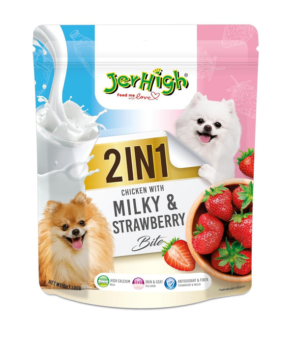 JERHIGH MILKY STRAWBERRY 2 IN 1 380GM