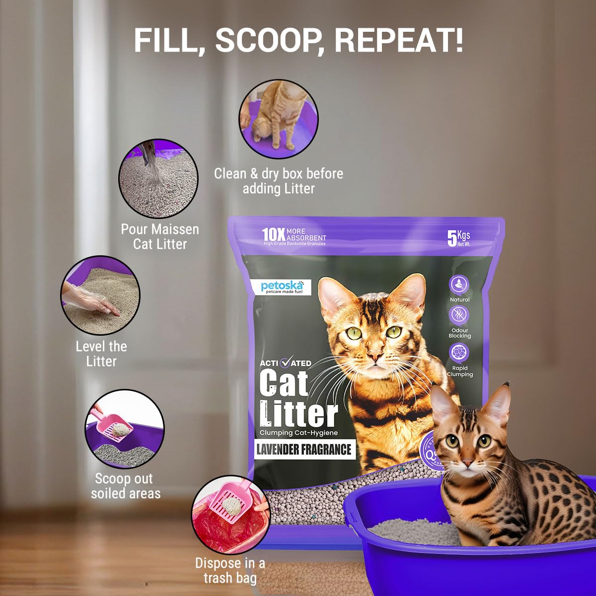 BEST CLEAN CAT LITTER LAVENDER 5KG