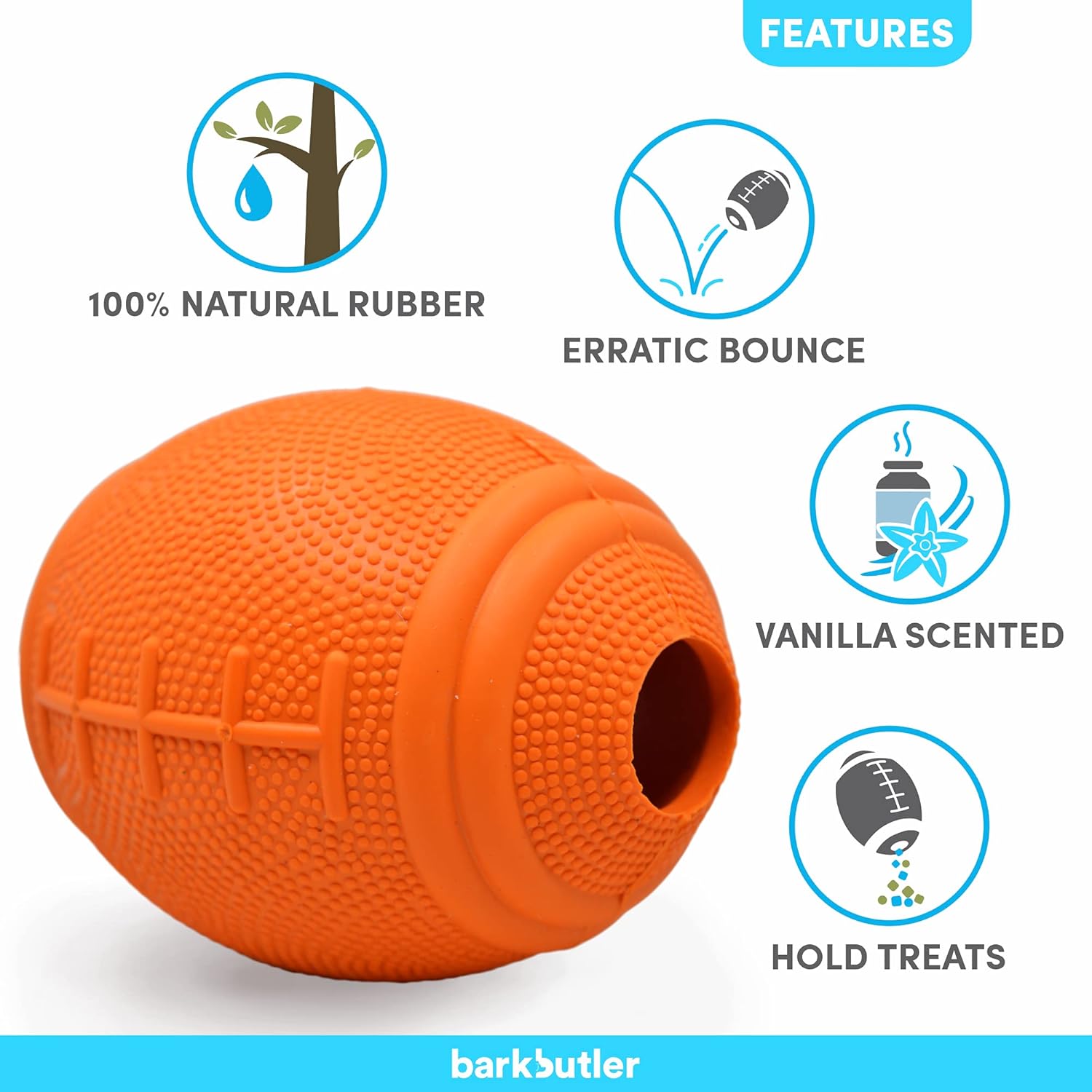 BARKBUTLER JUST A FOOTBALL LARGE ORANGE