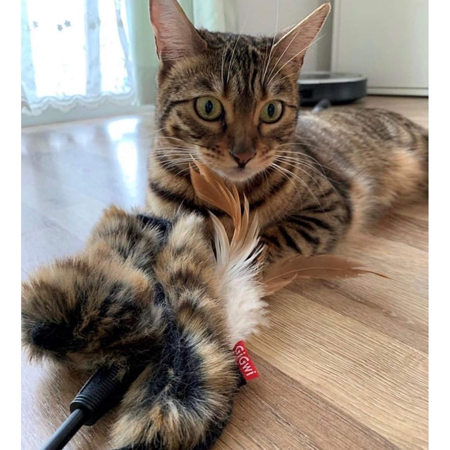 GIGWI FEATHER TEASER CATWAND PLUSH TAIL
