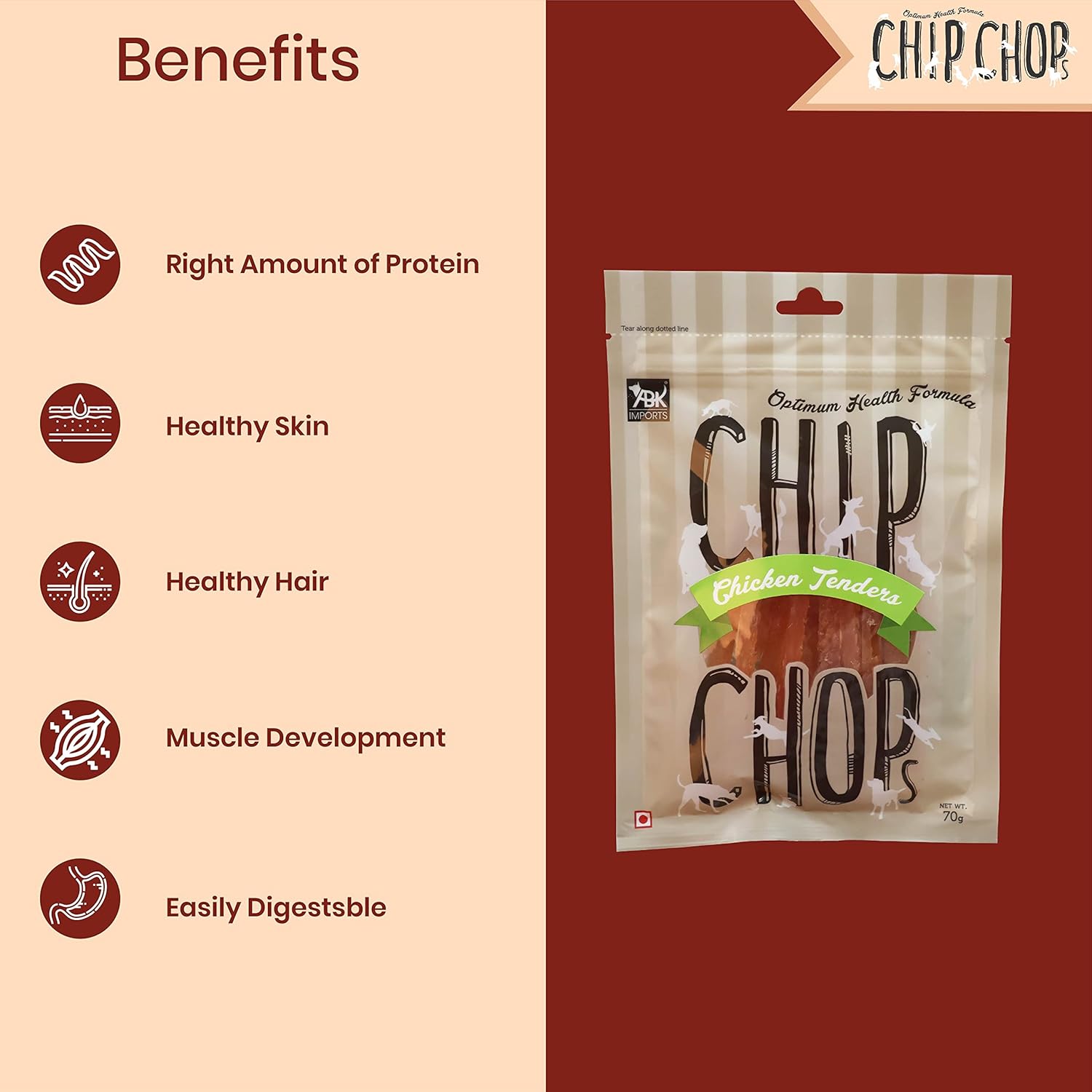 CHIP CHOPS CHICKEN TENDERS 70GM