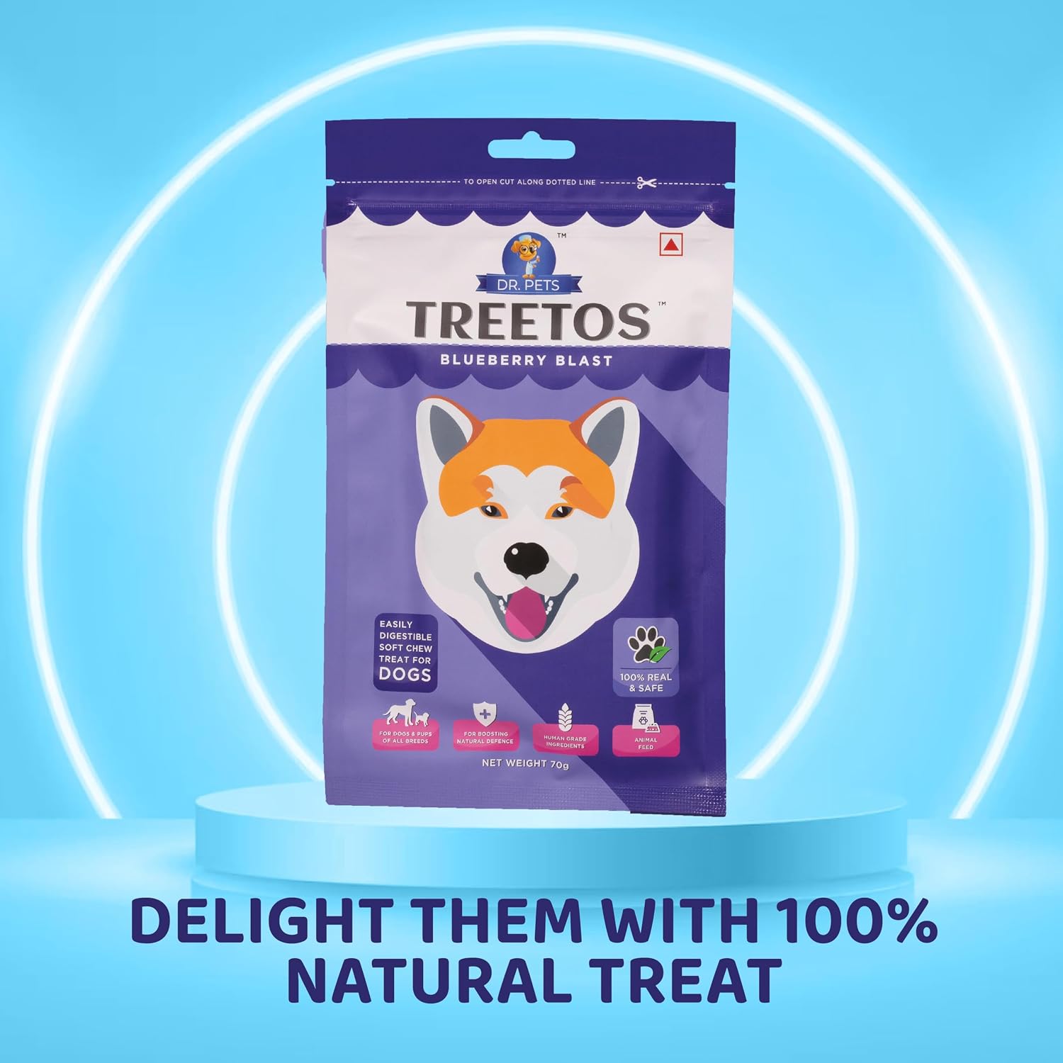 DR PET TREETOS BLUEBERRY BLAST 70G