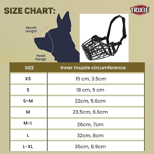 TRIXIE MUZZLE PLASTIC S 17CM BLACK