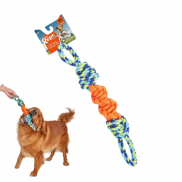 FOFOS FLOSSY ROPE DOG TOY BLUE ORANGE