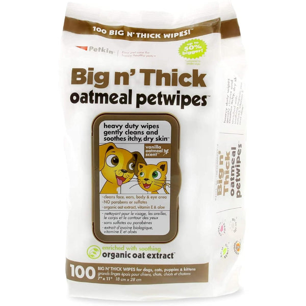 BIG N THICK OATMEAL PETWIPES 100 WIPES