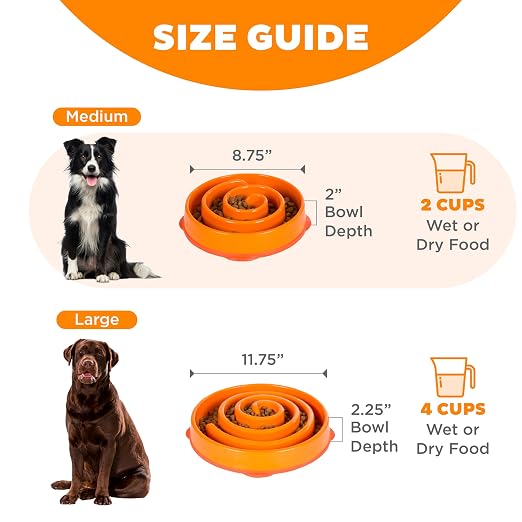 OUTWARD HOUND FUN FEEDER MINI SLOW FEED BOWL ORANGE