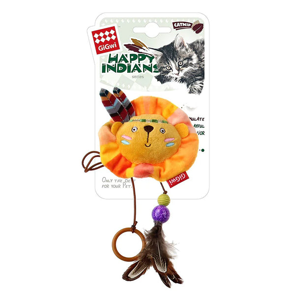 7234 HAPPY INDIANS LION FELT CATNIP