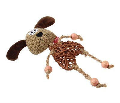 7268 ECO LINE DOG CATCH AND SCRATCH WITH CATNIP RATTAN WOOD PLUSH