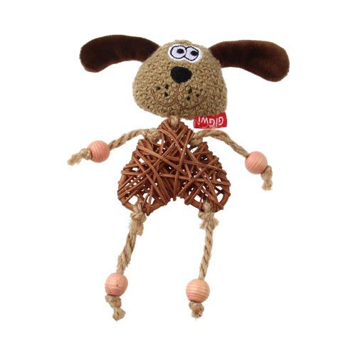 7268 ECO LINE DOG CATCH AND SCRATCH WITH CATNIP RATTAN WOOD PLUSH