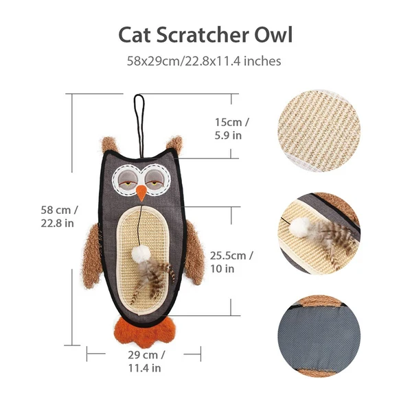 GIGWI CAT SCRATCHER WITH CATNIP OWL