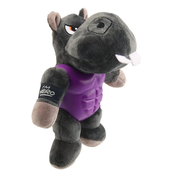 8090 I M HERO TPR ARMOR HIPPO PLUSH WITH SQUEAKER