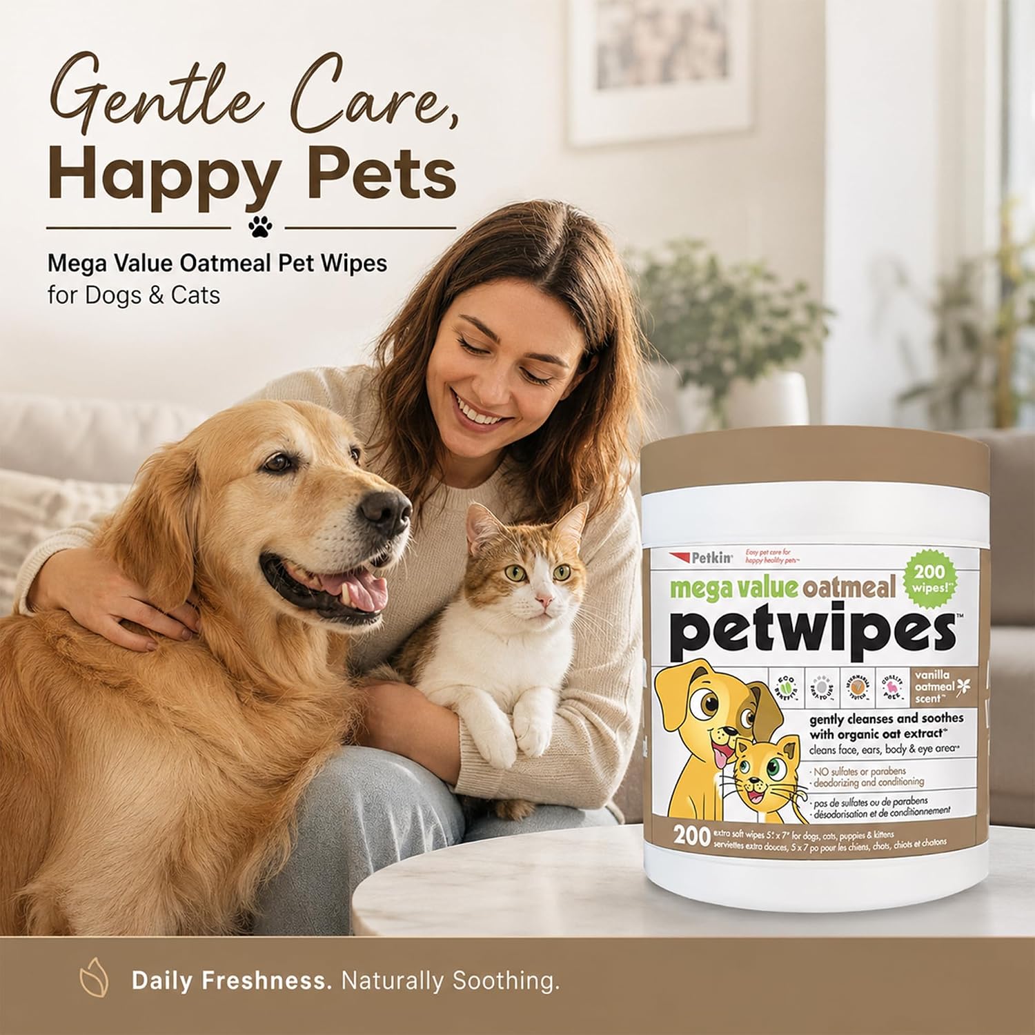 PETKIN MEGA VALUE PETWIPES 200 WIPES