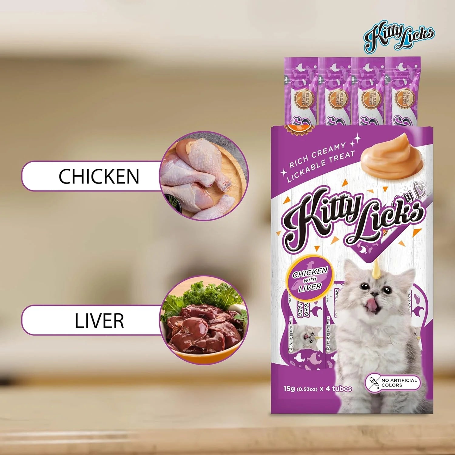 RENA KITTY LICKS CHICKEN WITH LIVER FLAVOR PACK OF 4