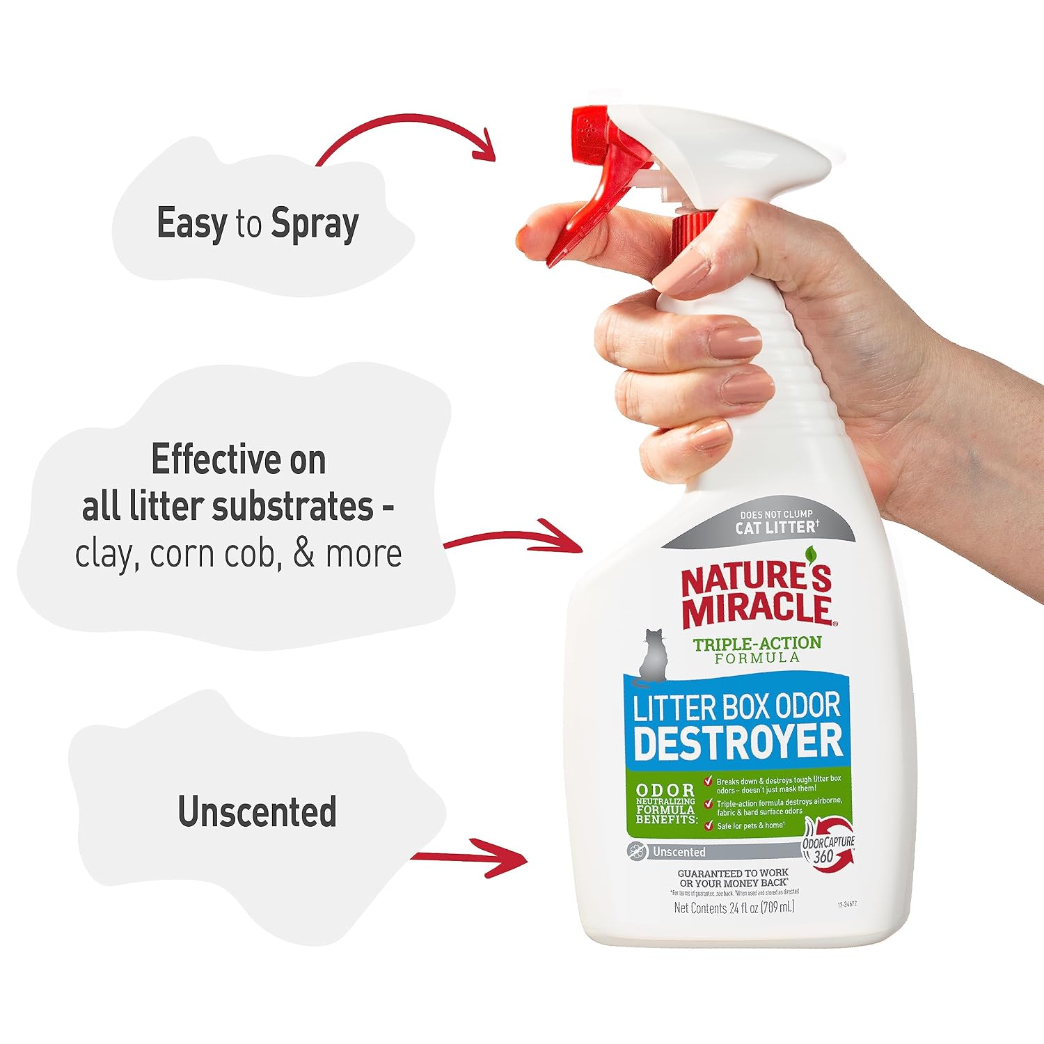 NATURES MIRACLE JFC LITTER PAN ODOUR DESTROYER UNSCENTED 24 OZ