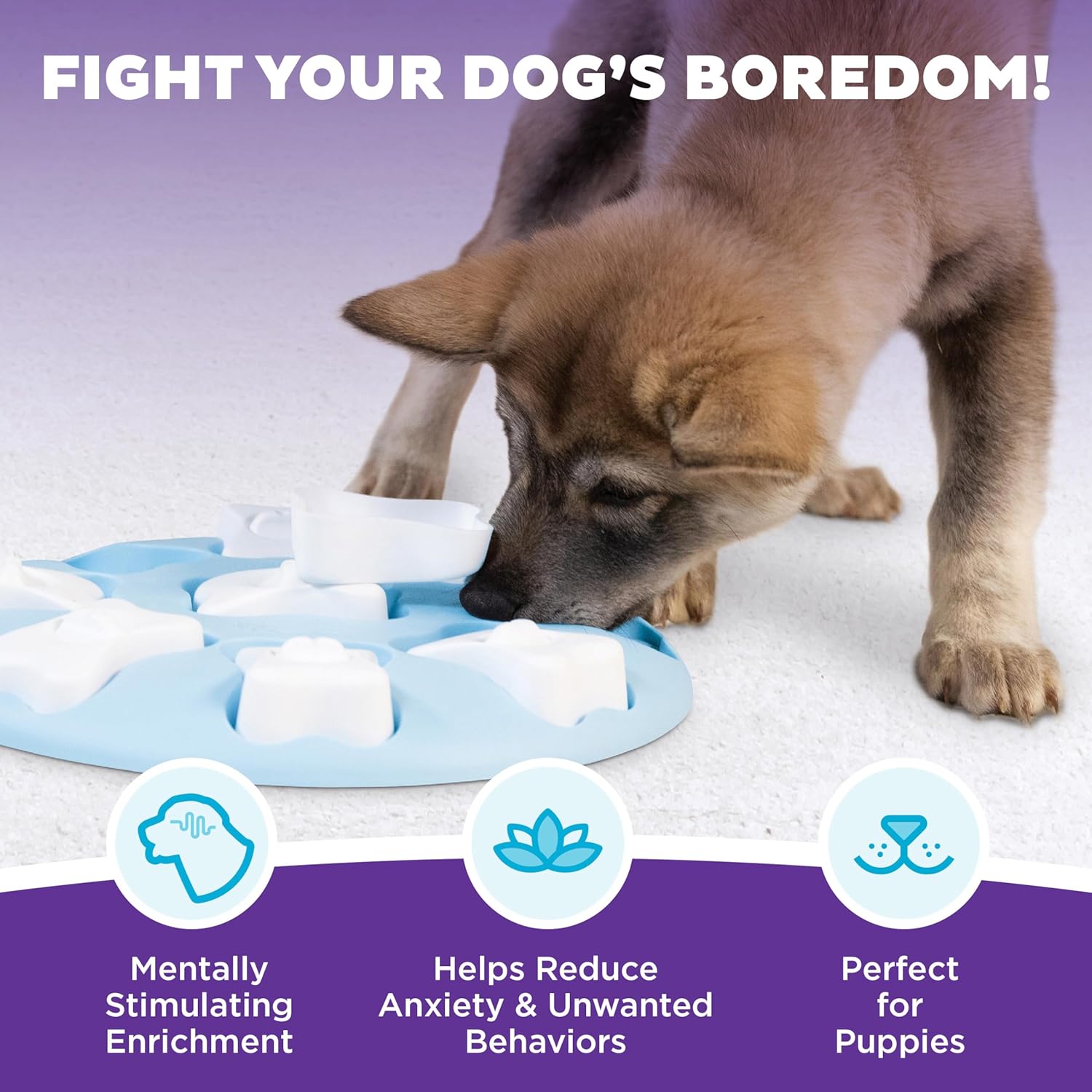 PUPPY SMART INTERACTIVE TREAT PUZZLE 28CM BLUE