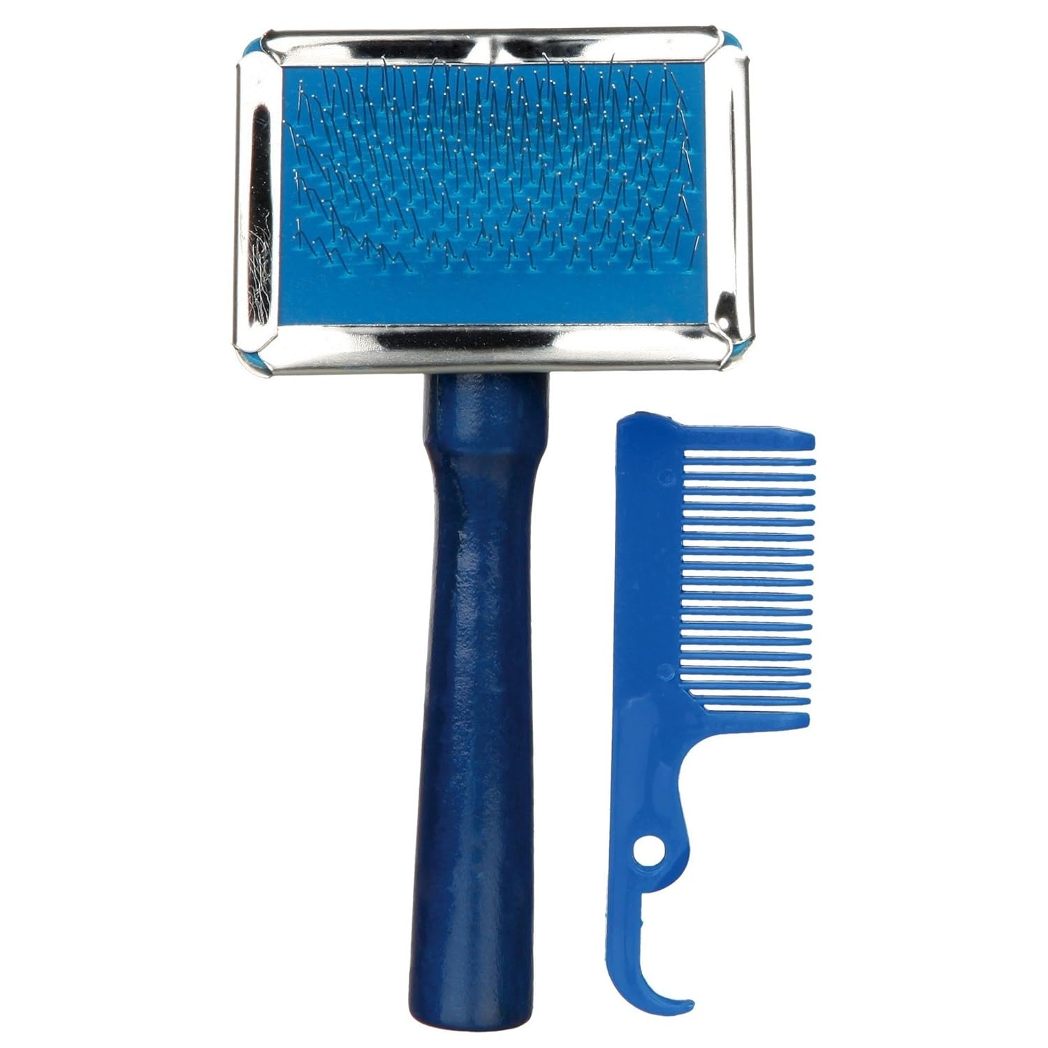 DOG CAT SLICKER BRUSH WITH BRUSH CLEANER