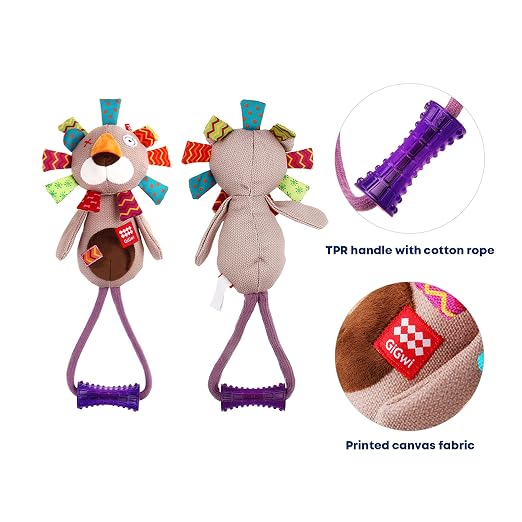 GIGWI PLUSH FRIENDZ JOHNNY STICK TUG LION M L
