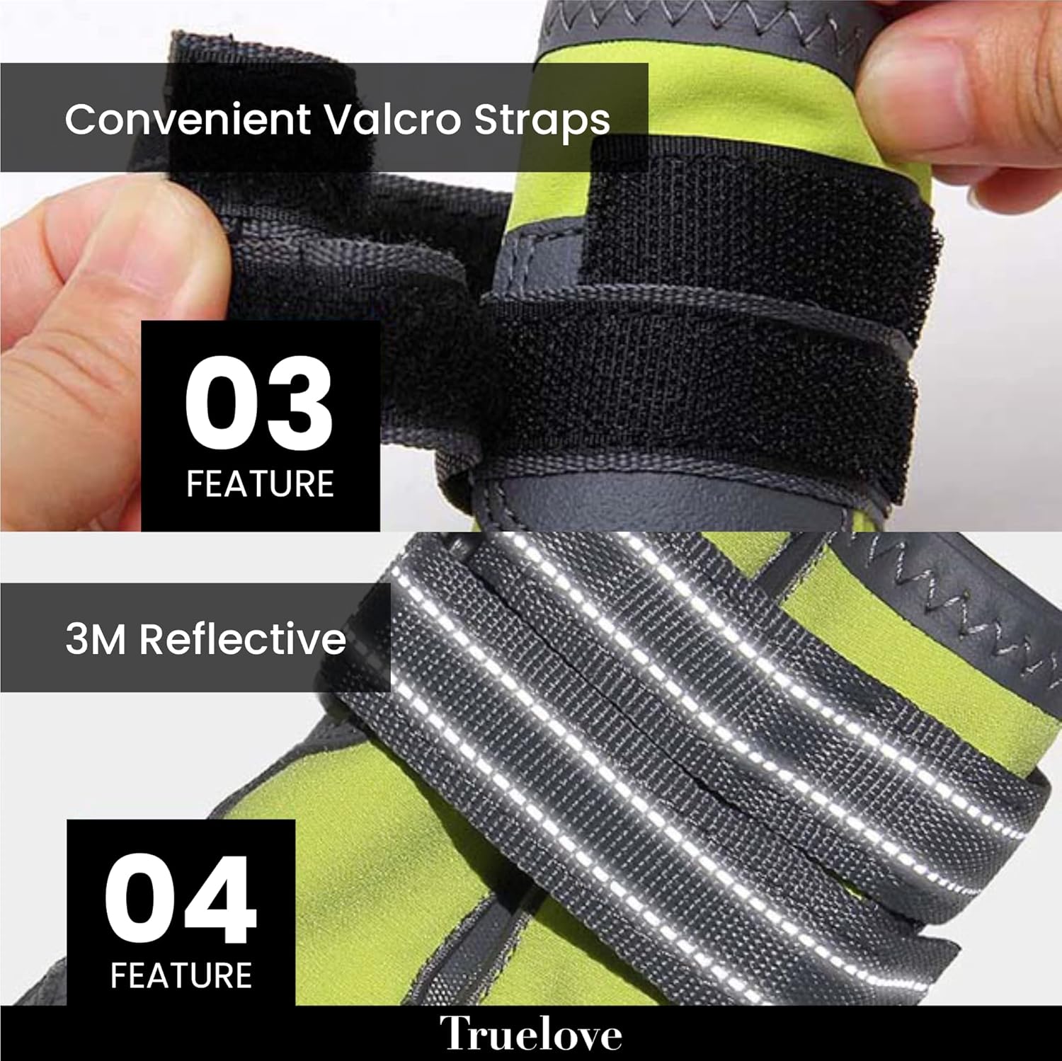 TRUELOVE PET BOOTS SIZE 7 NEON YELLOW
