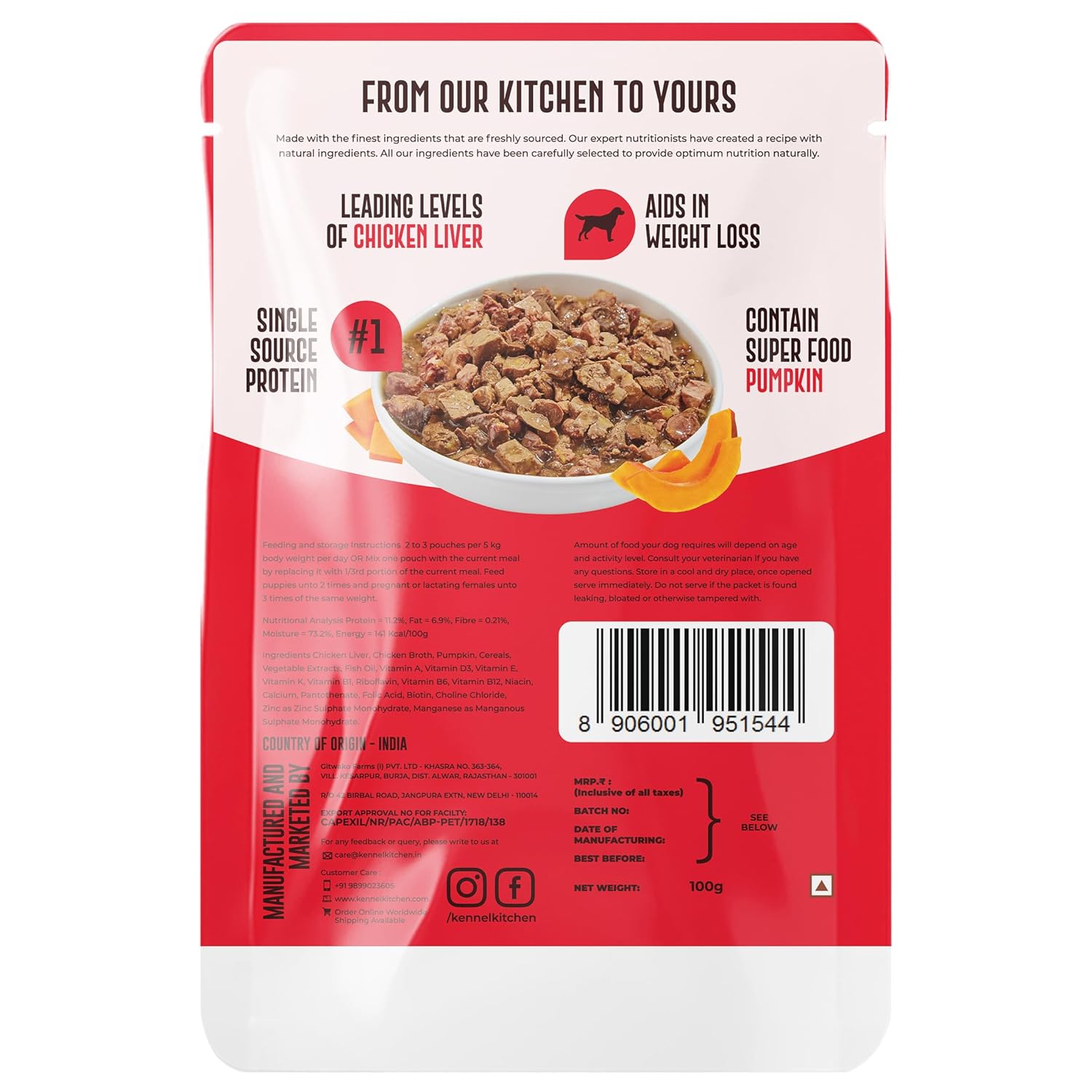 KK CHICKEN LIVER WITH PUMPKIN 100G