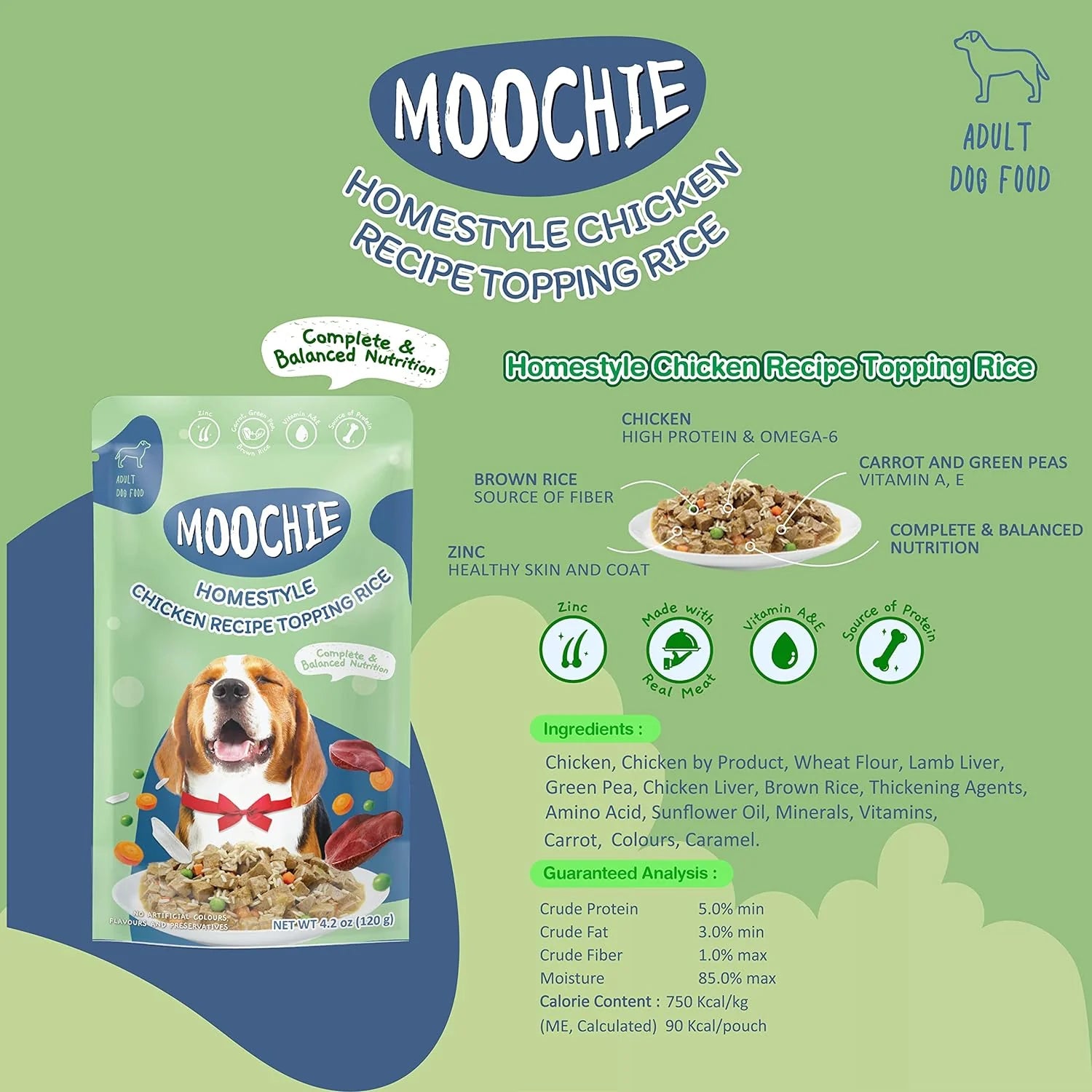 MOOCHIE HS CHICKEN  AND RICE 120G