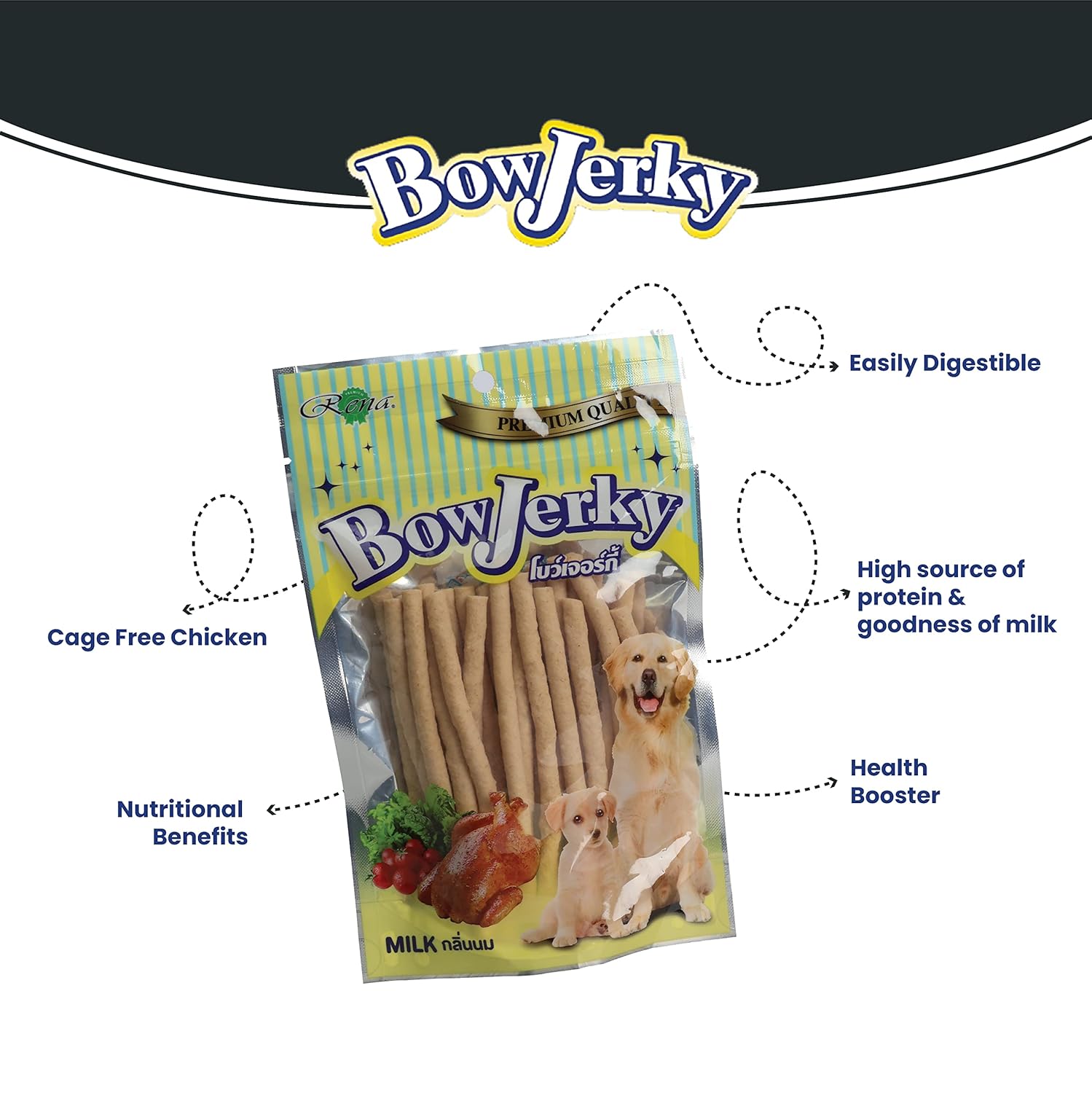 BOW JERKY MILK 800GM