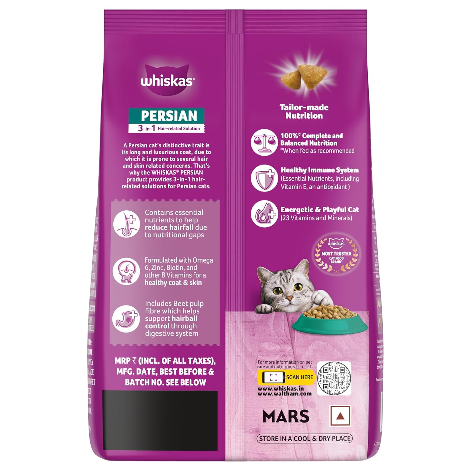 WHISKAS ADULT PERSIAN 2.8KG