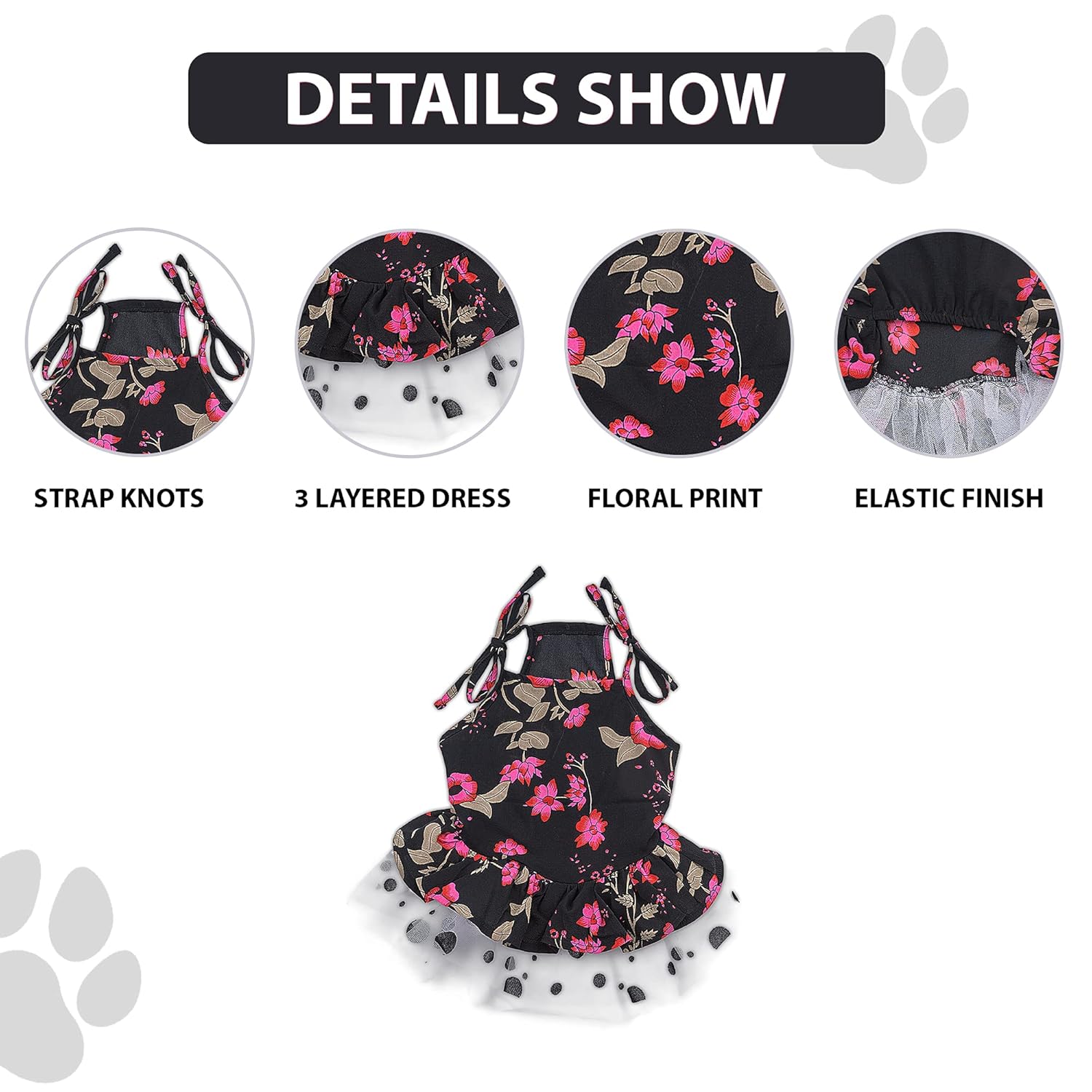 BLACK FLORAL SUMMER FROCK L