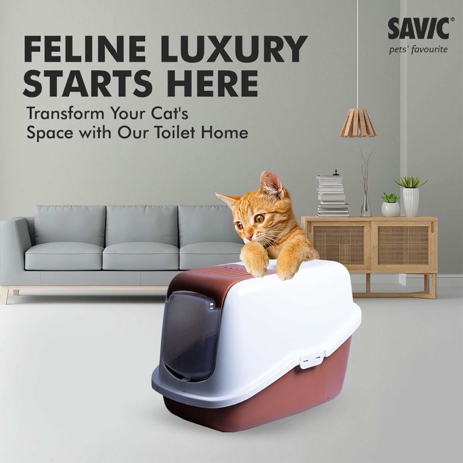NESTOR CAT TOILET HOME 22X15X15 NORDIC BROWN