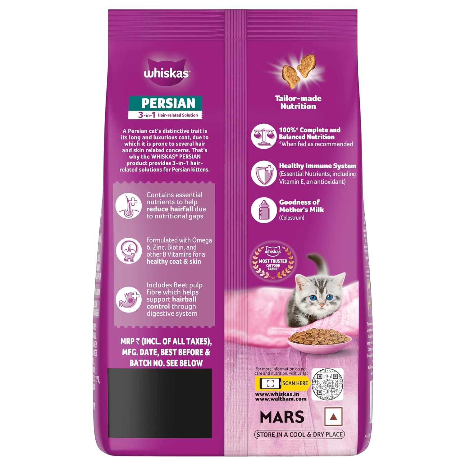 WHISKAS ADULT PERSIAN 1.1KG
