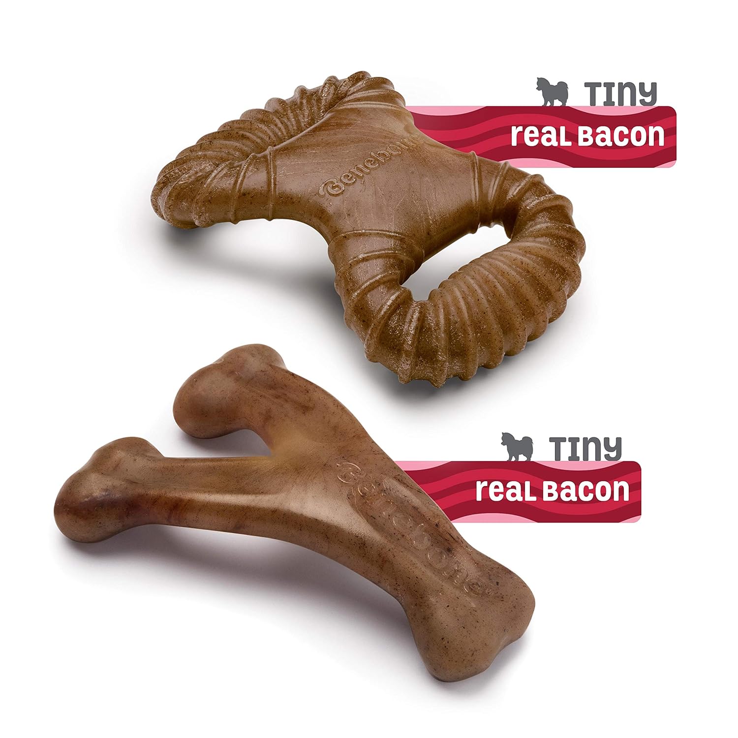 PW BENEBONE 2 PACK DENTAL CHEW WISHBONE BACON TINY
