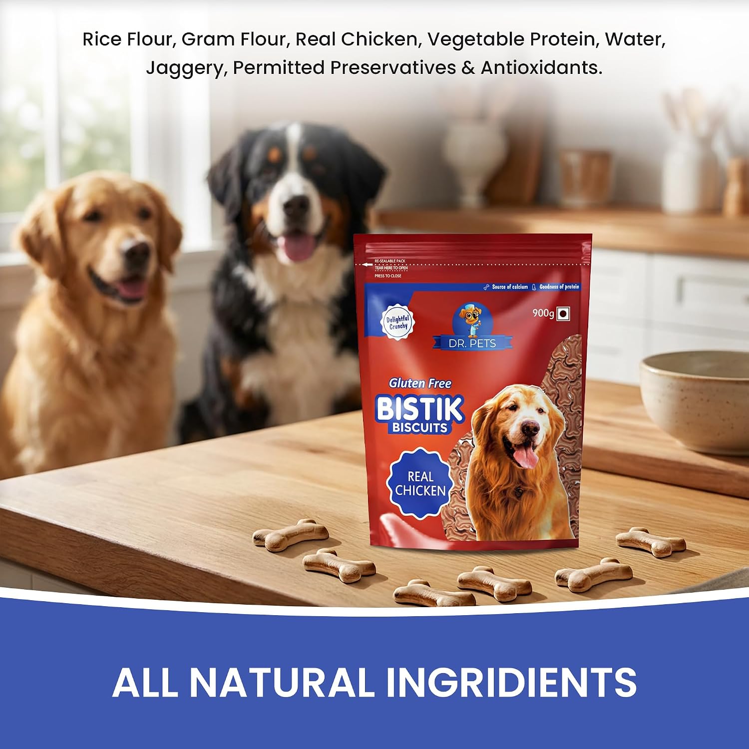 DR PET BISTIK REAL CHICKEN 900GM