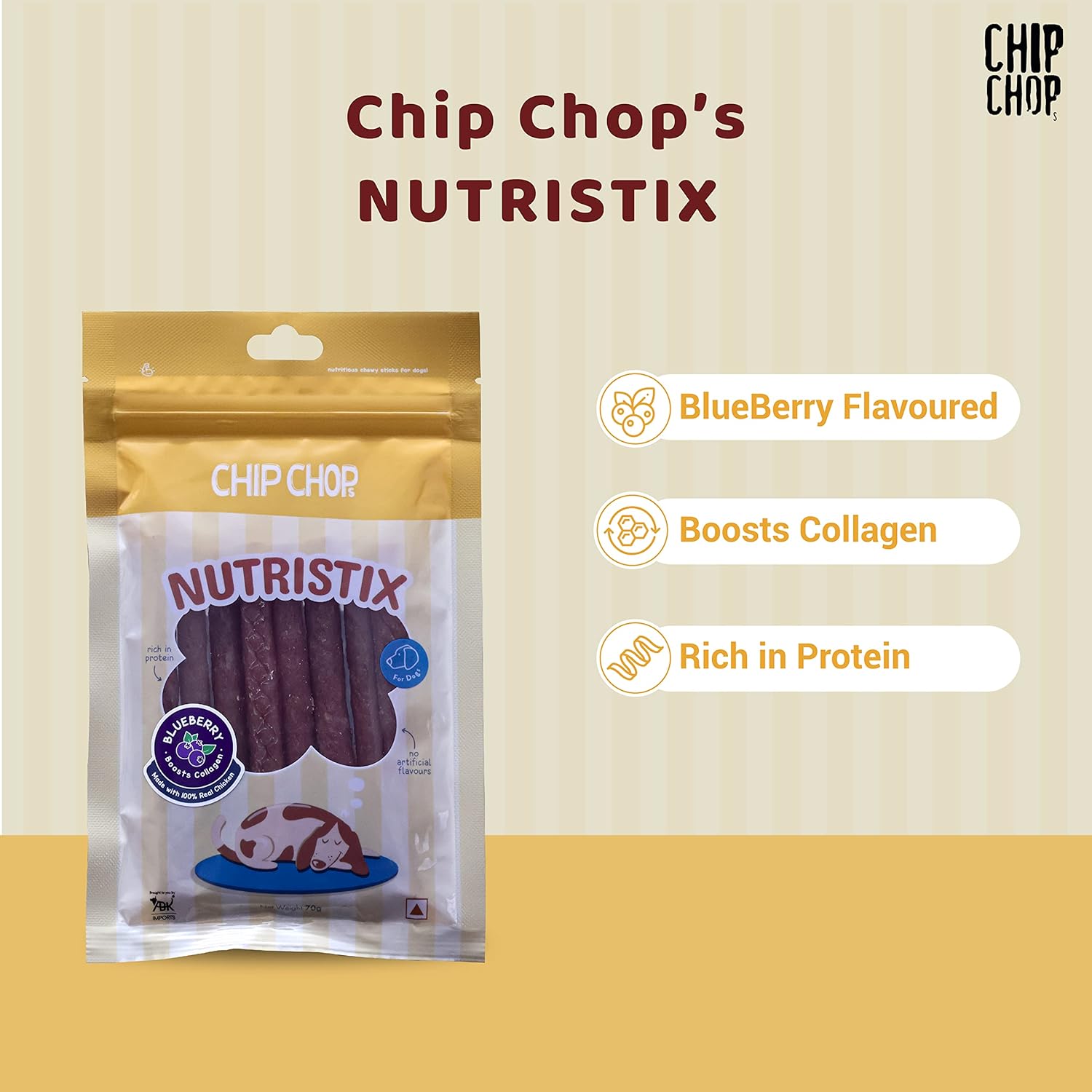 CHIP CHOPS NUTRISTIX BLUEBERRY 70G