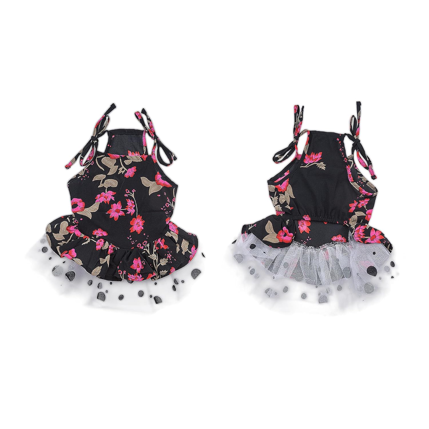 BLACK FLORAL SUMMER FROCK L