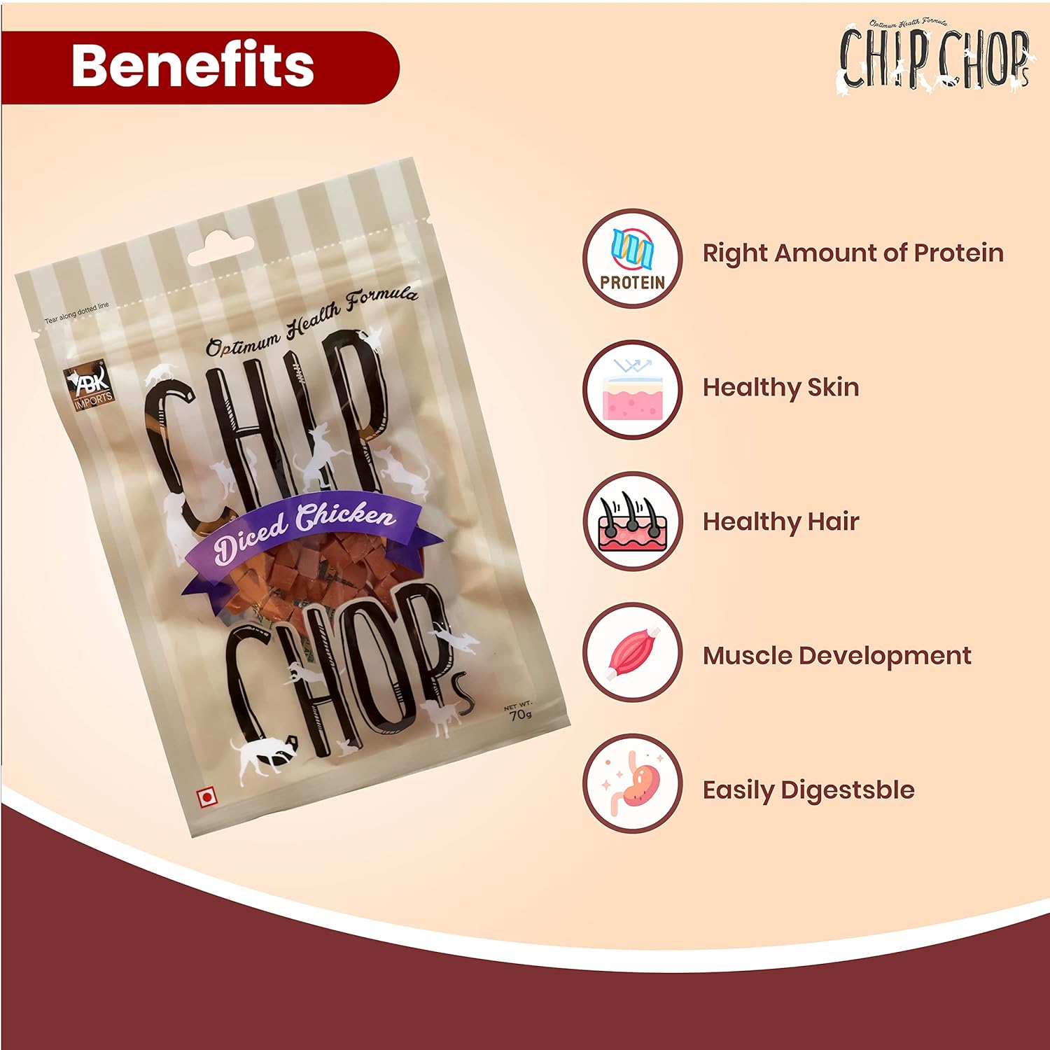 CHIP CHOP DICED CHICKEN 70G