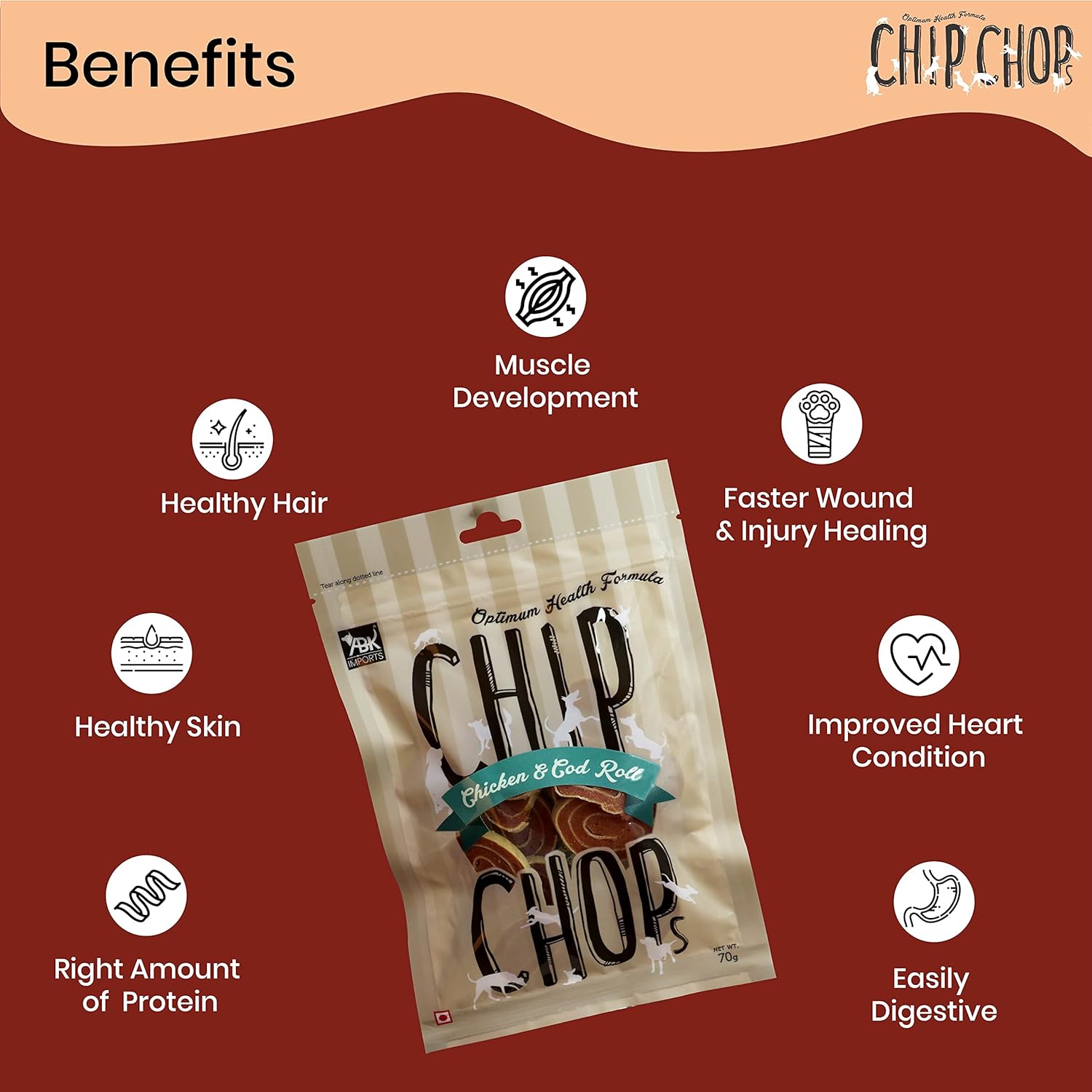 CHIP CHOP CHICKEN AND CODFISH ROLLS 250G
