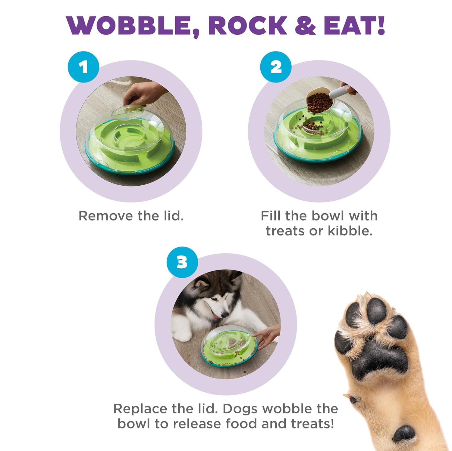 WOBBLE BOWL INTERACTIVE TREAT PUZZLE 29X29 CM