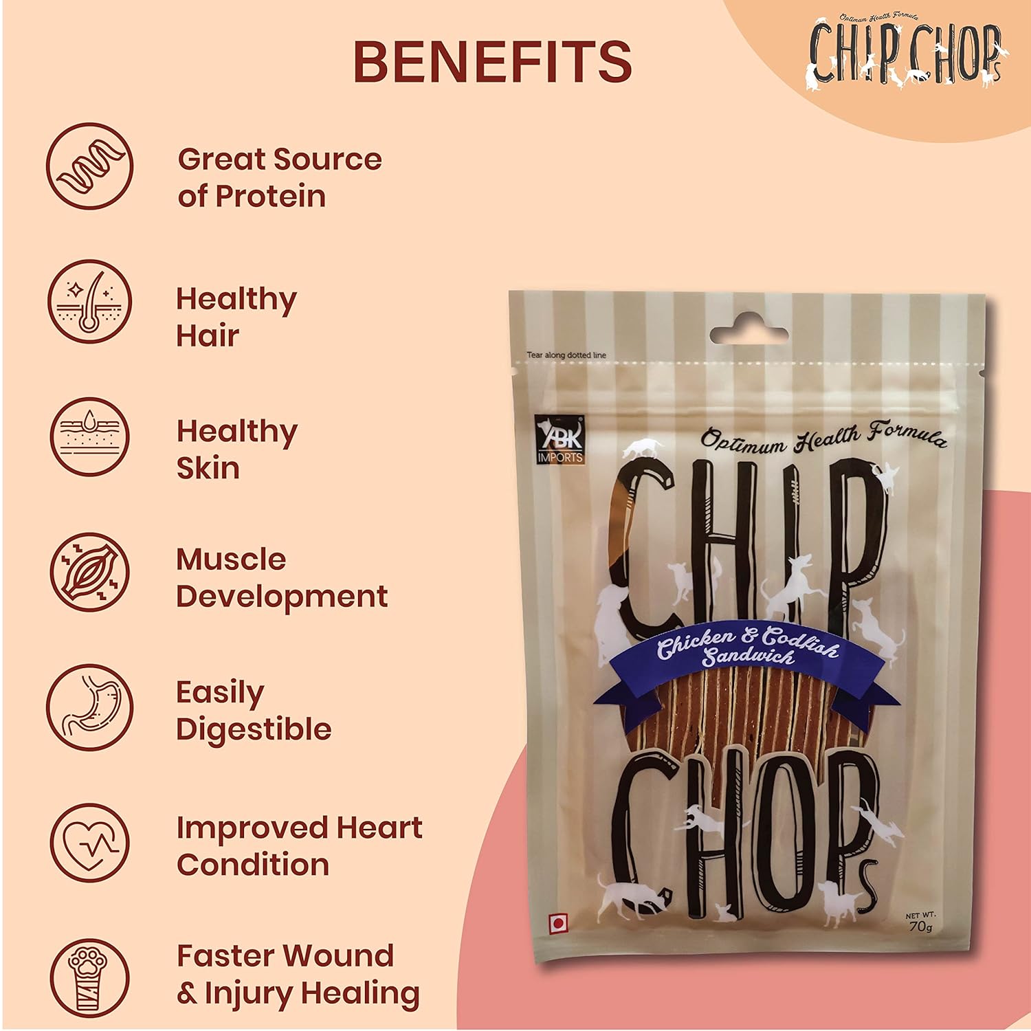 CHIP CHOP CHICKEN AND CODFISH SANDWICH 250GM
