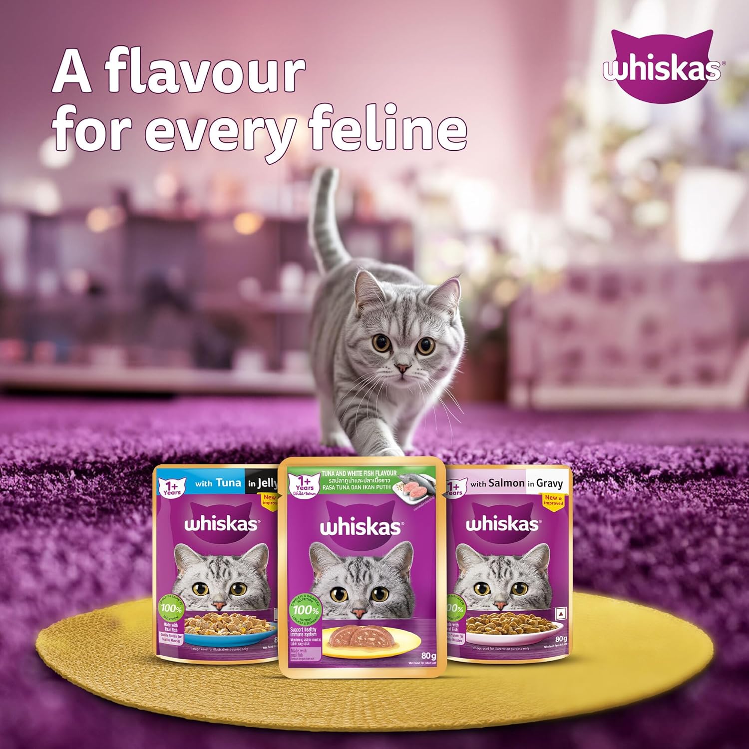 WHISKAS ADULT TUNA WHITE FISH GRAVY 80G