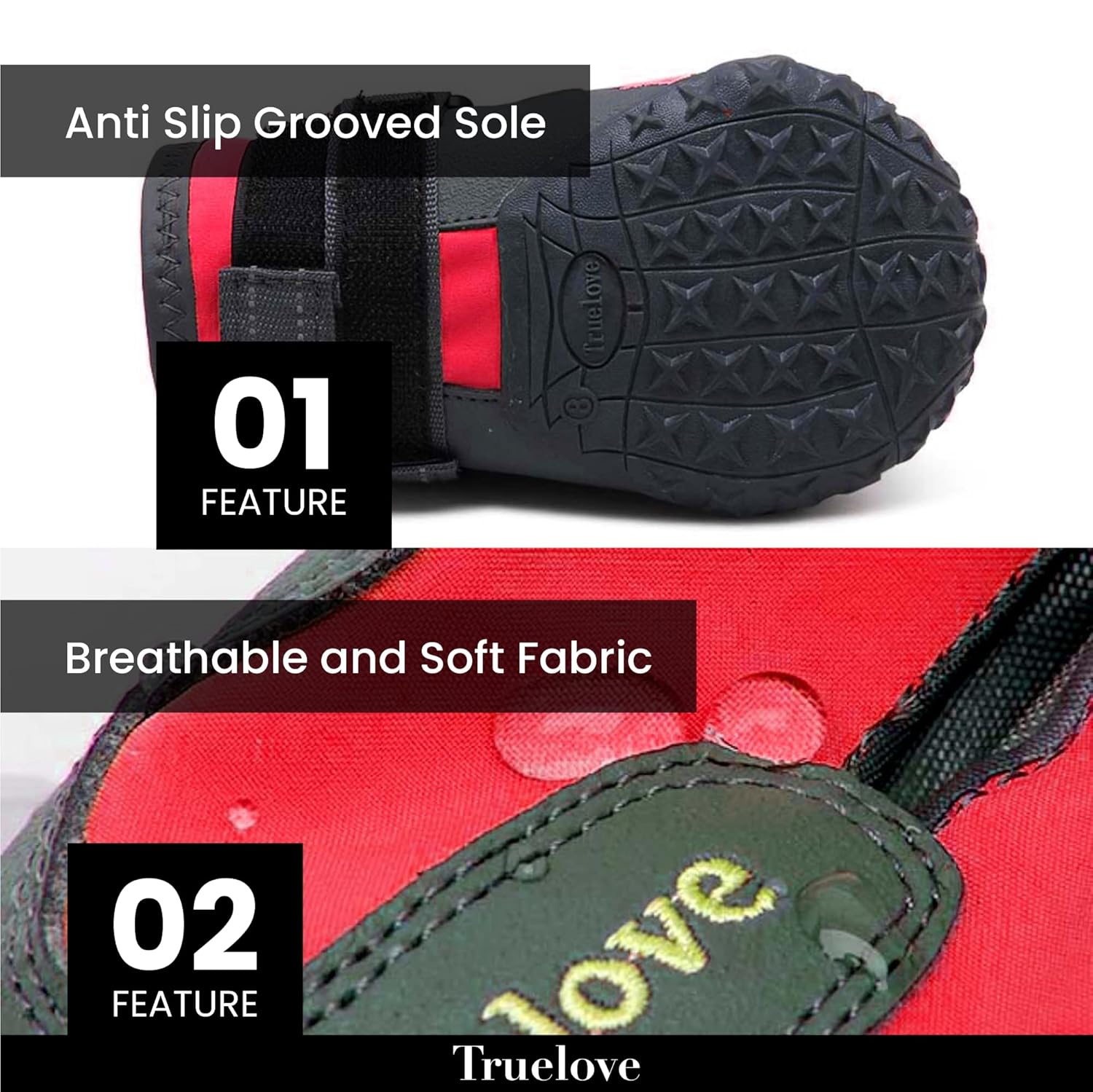 TRUELOVE PET BOOTS SIZE 8 RED