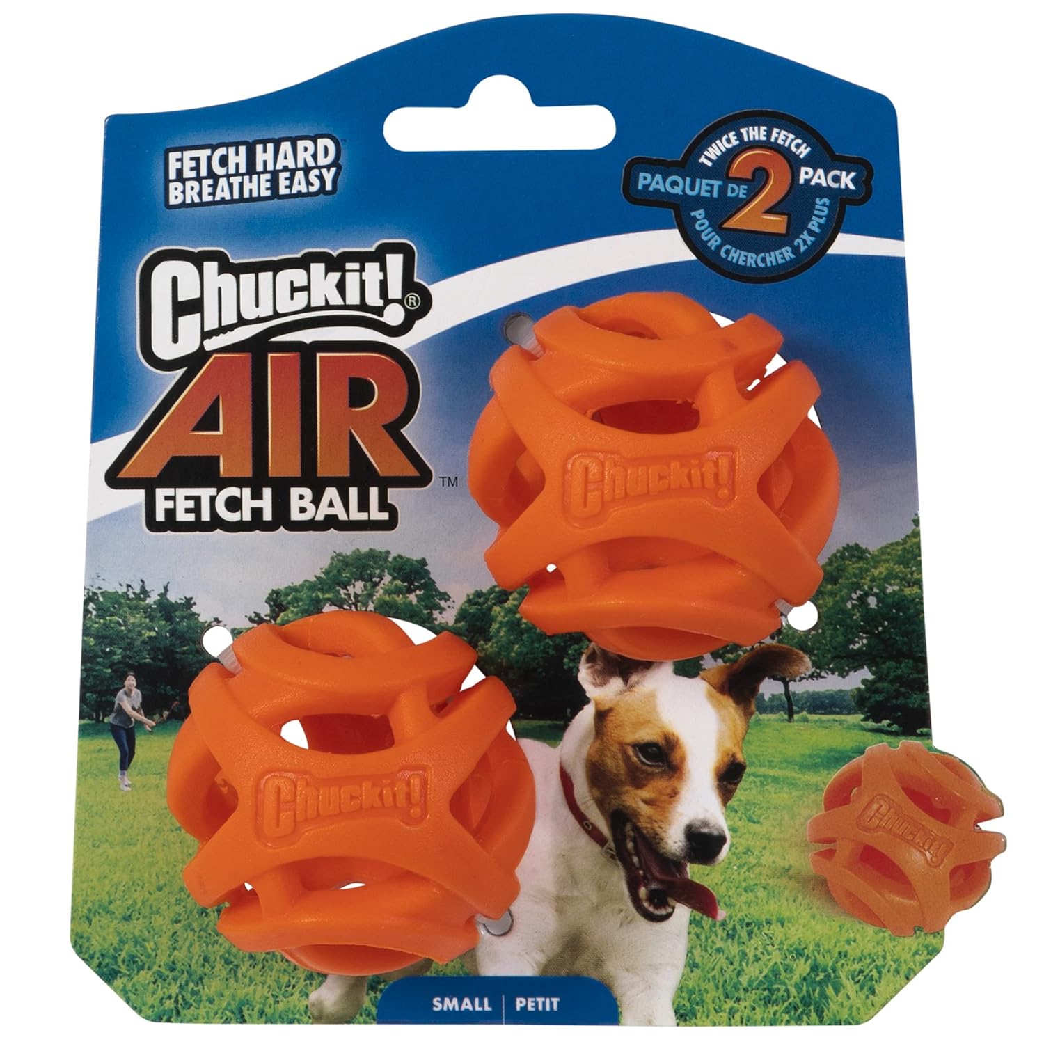 CHUCKIT BREATHE RIGHT FETCH BALL SMALL 2PK
