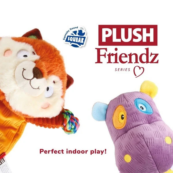 GIGWI PLUSH FRIENDZ ROPE HIPPO M WITH ROPE AND SQUEAKER