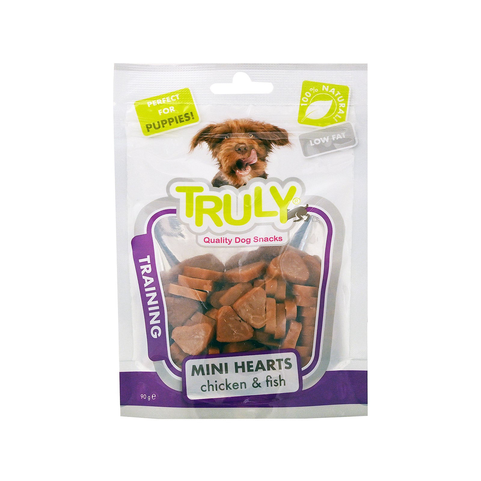 TRULY CHICKEN FISH MINI HEARTS 90GM