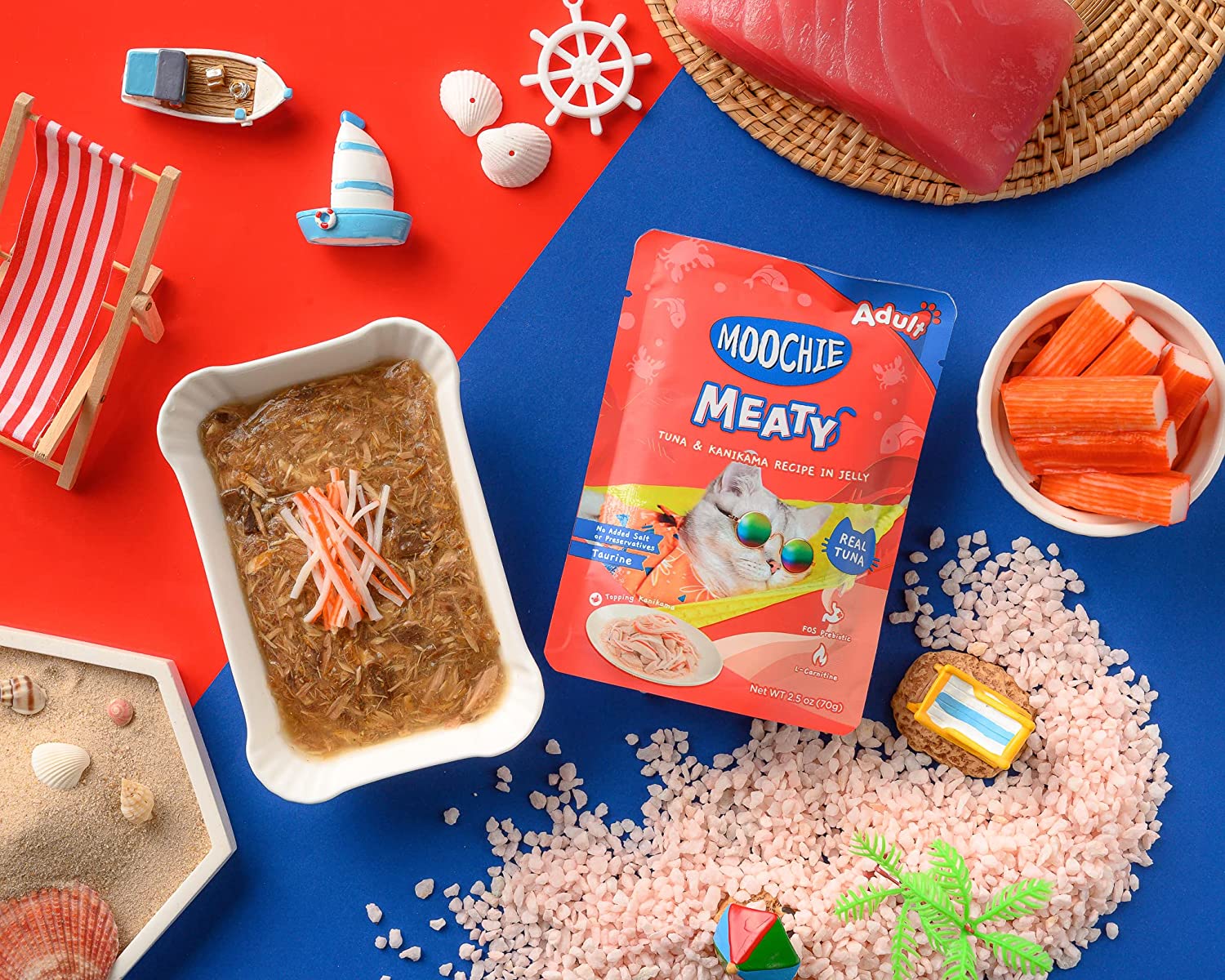 MOOCHIE MEATY ADULT TUNA AND KANIKAMA 70G