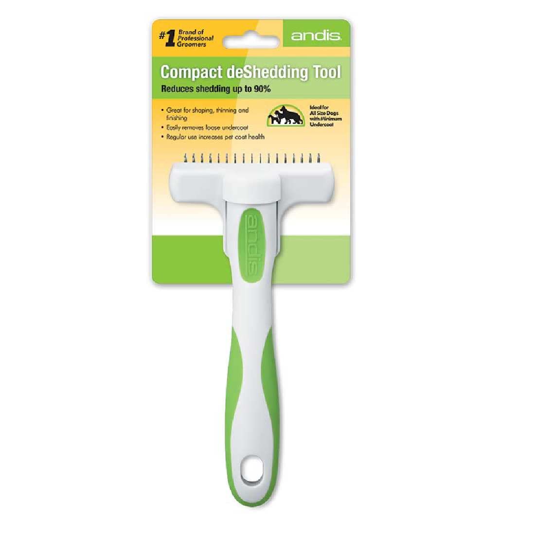 ANDIS DESHEDDING TOOL COMPACT W L GREEN