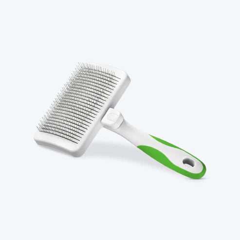ANDIS SELF CLEANING SLICKER BRUSH W L GREEN